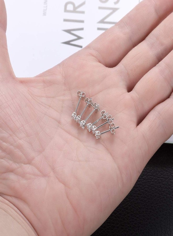 EPIRORA Sterling Silver Stud Earrings for Women Men- 3 Pairs 3mm Tiny Ball Stud Earrings Round CZ Earrings Pearl Earrings Set Cartilage Small Tragus Earrings - Image 5